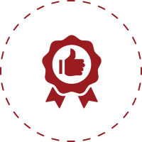 Approval symbol in circular badge